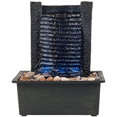 Indoor Fountain with LED Lights – Lighted Tabletop Water Feature with Stone Wall and Soothing Sound – Zen Décor for Home or Office by Pure Garden image 0